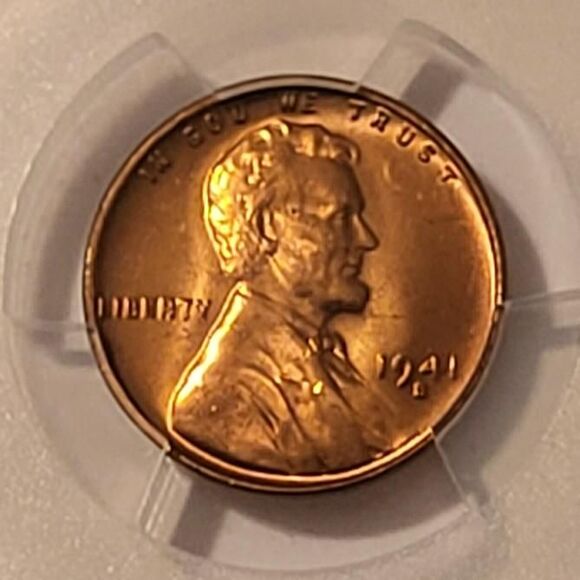 1941 S Lincoln Wheat Cent MS66 RED PCGS - Picture 3 of 4